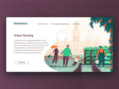 Urban farm Farmanica illustration ui vector website