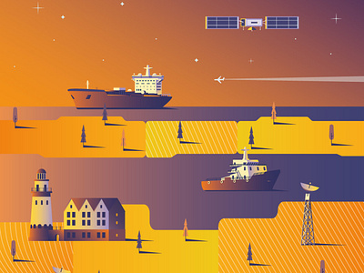 Illustration for the conference on space communications in Kalin