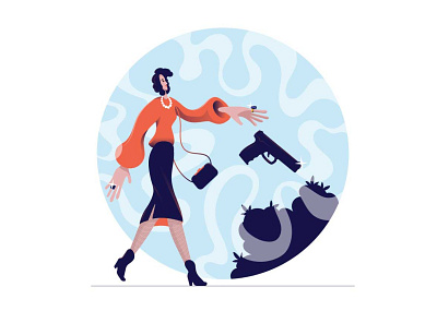 Business Woman gun illustration illustrator vector woman