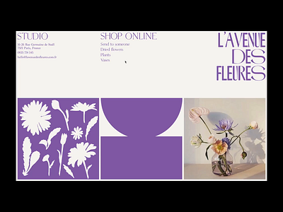 L'avenue des Fleures website animation animation design ecommerce flowers interaction motion online shop ui ux web website