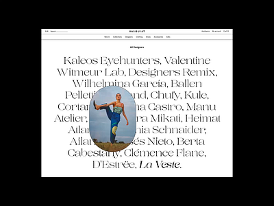 Vasquiat - Designers Page animation design desktop ecommerce ecommerce shop fashion typography ui website