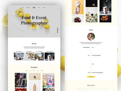 food and event photographer template design event food food app minimal photographer photography portfolio template ux