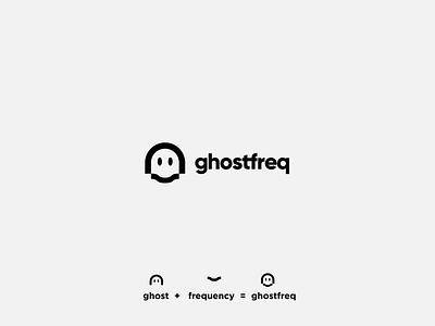 Ghostfreq (ghost + frequency) branding design frequency ghost icon logo symbol typography