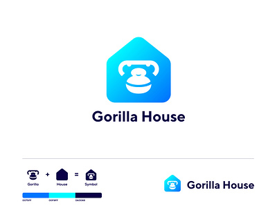 Gorilla House branding branding identity design gorilla house icon logo symbol technology typography