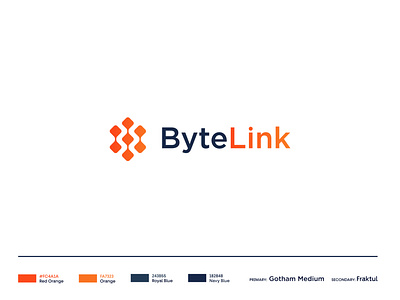 ByteLink branding branding identity byte design icon link logo saas symbol technology typography vector