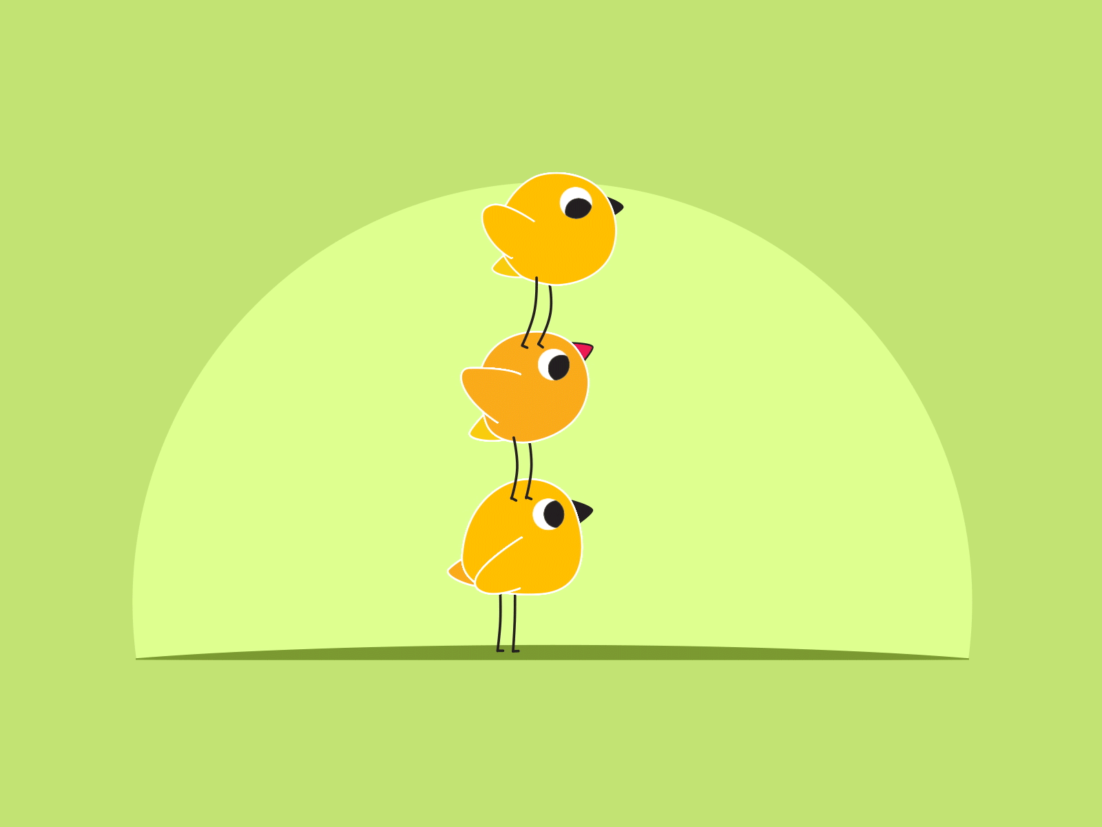 Easter Chicks 2d after effect animation character chicks easter flat fly happy easter holidays illustration jump loop rig
