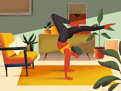 Morning miracle fitness home illustration sport yoga