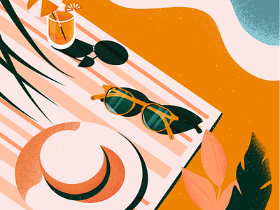Sensee.com beach eyeglasses hat hot illustration summer sunhat