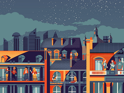 Illustration Skyline Paris city skyline paris night