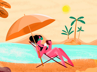 summer animation art character design design flat illustration illustrator vector