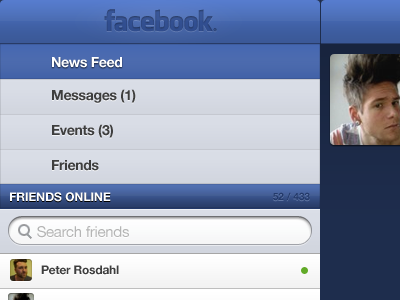 Facebook design facebook ipad mockup wip