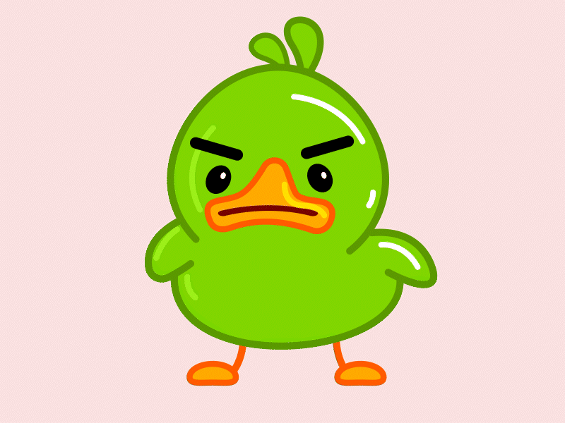 Angry duck 2d animation design illustration motion graphics sticker vector