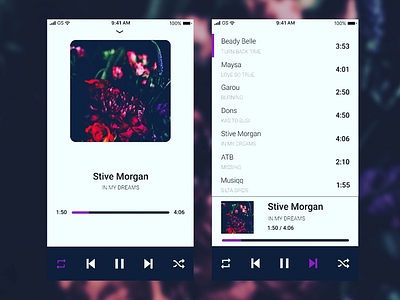 Daily challenge UI music player