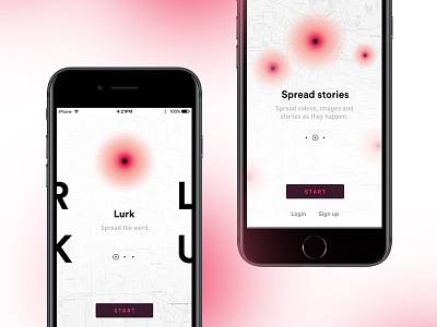 Spread the word app ios iphone location onboarding red stories
