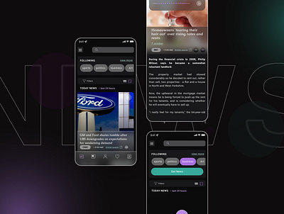 News & Article Mobile App graphic design ui ux design