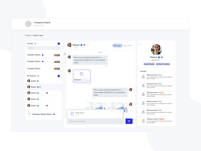 Dashboard Chat chat dashboard expert file list matchmaking messenger platform startups ui