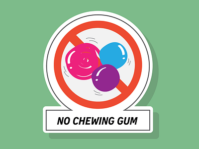 No chewing gum sign!