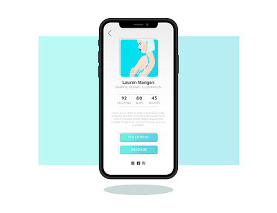 Daily UI - User Profile - Day 6 app app design app ui blue bright bright color dailyui dailyui006 dailyuichallenge design illustration illustrator ui ux