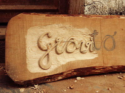 Gravito sign wood carving carving logo sign wood