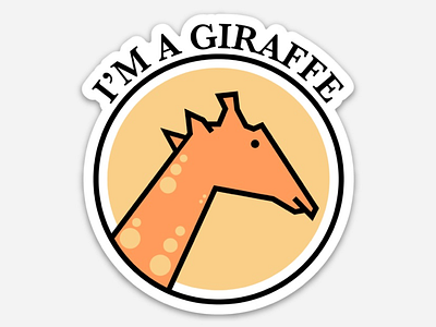 I’m a giraffe! branding design flat illustration logo sticker stickermule ui vector