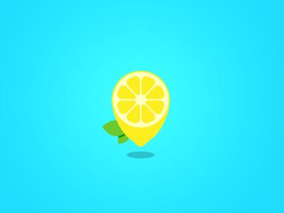 Lemon Pin flat food icon icons lemon mint pin simple vector