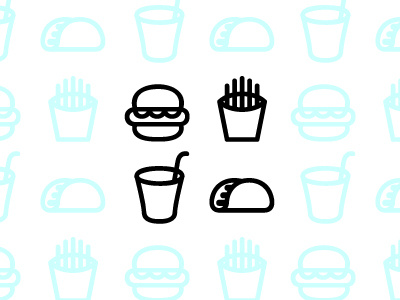fastfood icons WIP fastfoon flat food icon icons lineart minimal