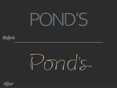 Ponds Logo Restyling brand brand and identity branding custom type design lettering logo typography vector logo