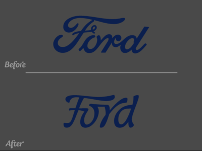 Ford Logo Restyling Exercise brand brand and identity branding custom type design lettering logo typography vector logo
