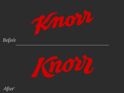 Knorr Logo Restylng Excercise brand brand and identity branding custom type design lettering logo typography vector logo