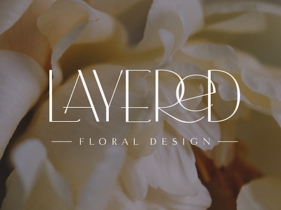 Layered Floral Design Logo branding custom typeface design floral floral design florist logo typography