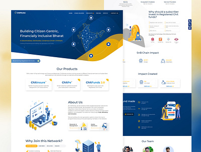 ChitMonks Website adobe xd asthetic website beautiful website blue bootstrap chitfund chitmonks finance landing page money revolution website website design yellow