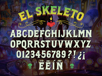 The Book of Life "El Skeleto" font design font lettering