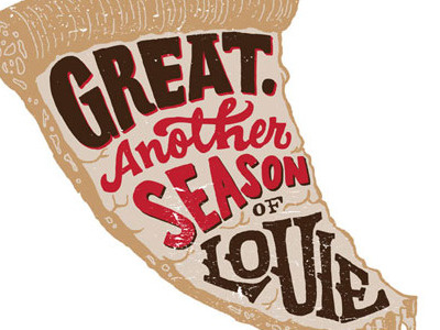 Louie's Pizza illustration lettering process