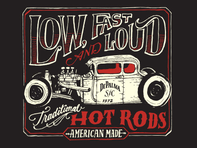 Hot Rods illustration lettering