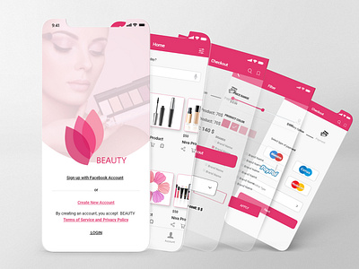 Beauty Store adobe xd design flowchart ios persona prototype sitemap sketch uiux wireframe