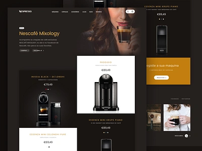 Nespresso: Coffee machines catalog coffee coffee shop commerce dark deltaq espresso landing nespresso promo store