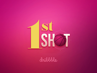First Shot aim animate basketball congratulations designer dribbble first gradient invite pink shot typography