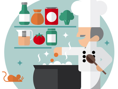 Cogg the Cook cook flat illustration vector