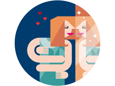 Embrace Yourself embrace flat illustration mirror refection self love shapes vector yourself
