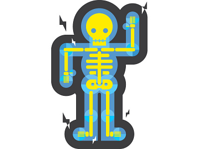 X-Raymond flat halloween illustration skeleton vector x ray