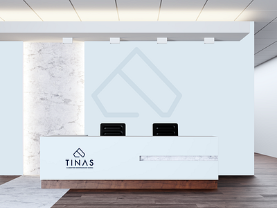 Tinas Dental Clinic Branding - Reception abstract blue branding clinic dental diamond luxury minimal pastel repiano teeth