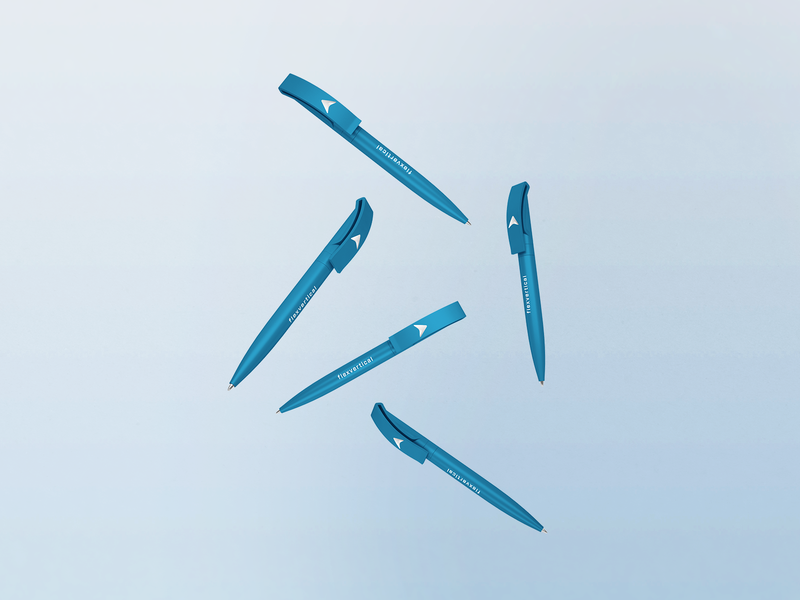 Flex Vertical Branding - Pencils blue branding logo minimal design pencil branding pencil design repiano symol vertical