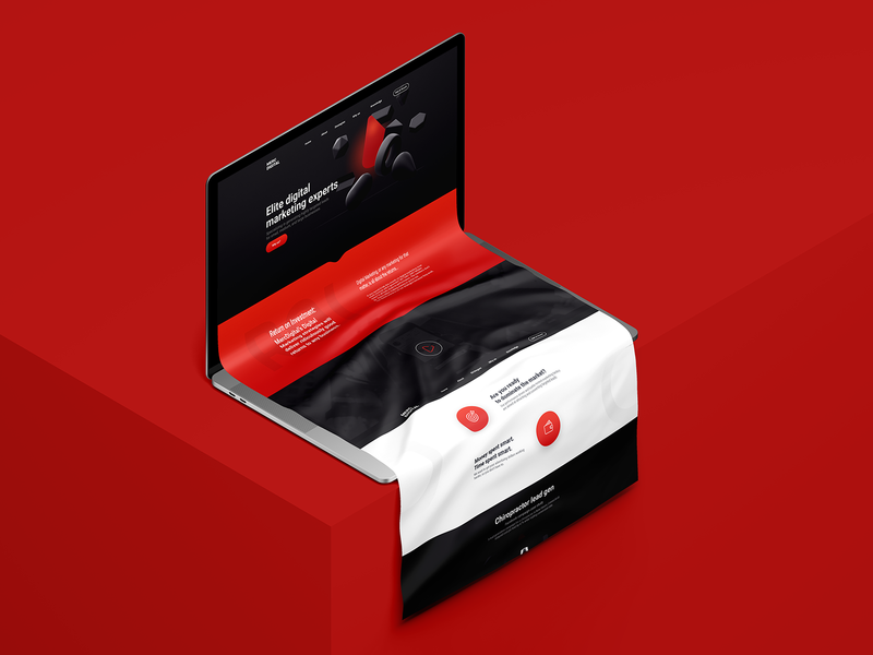 Merc Digital UI/UX Design 3d black digital marketing minimal design parallax red repiano ui design ux design