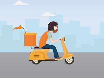 Scooter Delivery Animation 2danimation animation daily practice delivery delivery service delivery status delivery truck scooter