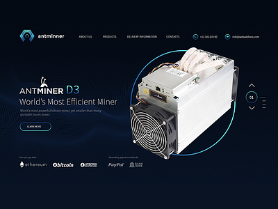 Miners Landing Page UI/UX bitcoin crypto cryptocurrency etherium miner mining repiano