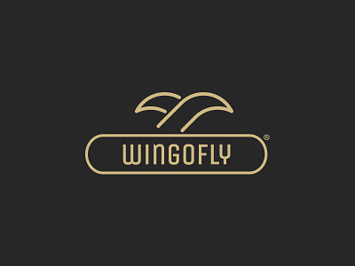 Wingofly Branding fly logo luxury mark repiano solid wing