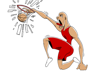 Slam Dunk Illustration ball baller basketball basketball player bucket digital art digital illustration dunk hoops illustration slam