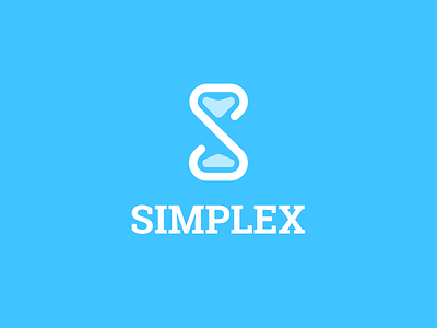 Simplex Logo blue clean logo sandglass sign symbol time