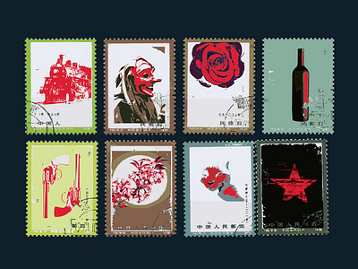 Postmarks design identity meat restaurant wine