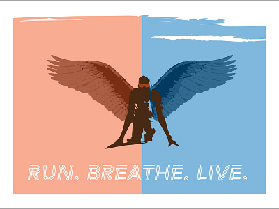 Run. Breathe. Live. live marathon running wings